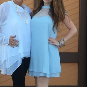 Baby Blue Tobi Yolk Lace Dress